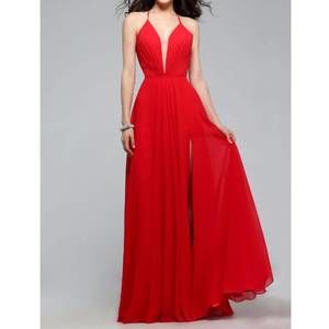NEW FAVIANA a line evening gown in red